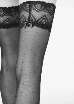 Women Calzedonia 30 Denier Micro Polka Dots Sheer Hold-Ups