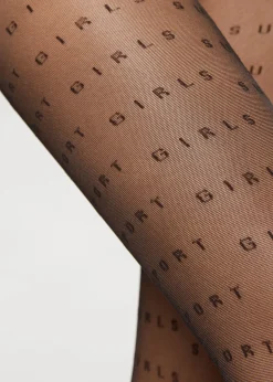 Women Calzedonia 30 Denier Sheer Tights With “Girls Support Girls” Wording
