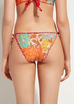 Women Calzedonia Alicante Floral Bow Bikini Bottoms