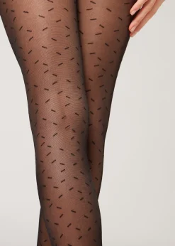 Women Calzedonia All-Over Dash 30 Denier Sheer Tights