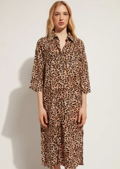 Women Calzedonia Animal Pattern Midi Shirt