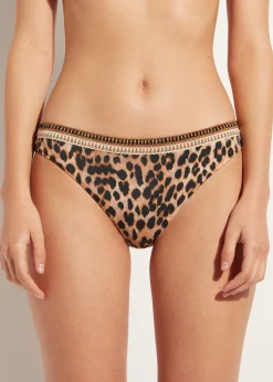 Women Calzedonia Animal Print Bikini Bottoms Bilbao