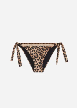 Women Calzedonia Animal Print Bow Bikini Bottoms Bilbao