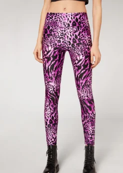 Women Calzedonia Animal Print Sport Shine Leggings