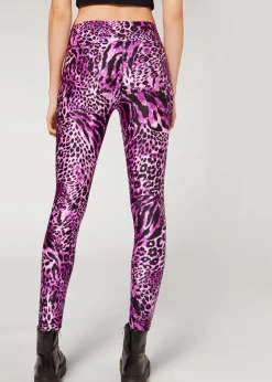 Women Calzedonia Animal Print Sport Shine Leggings