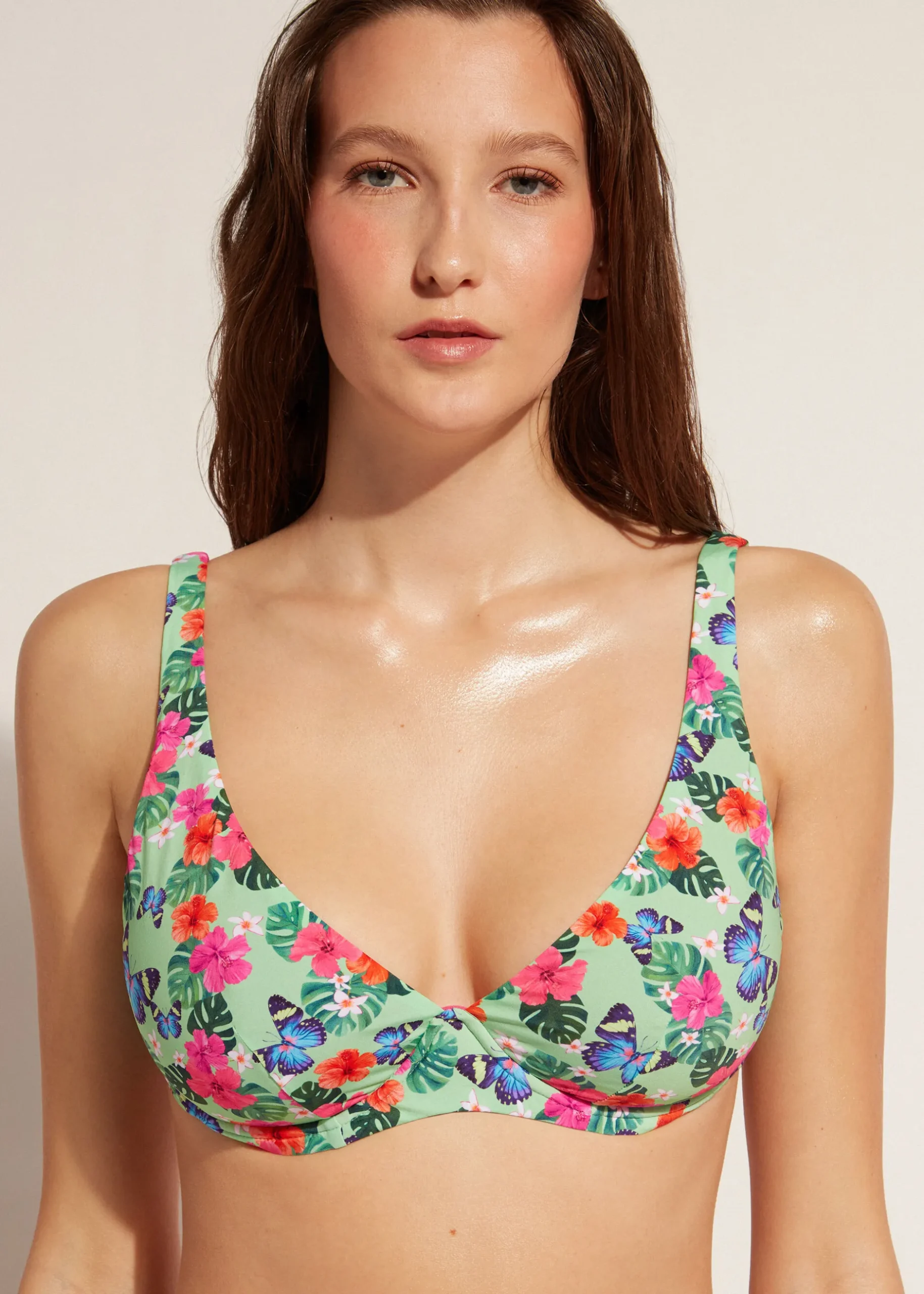 Women Calzedonia Balconette Bikini Top Malibu