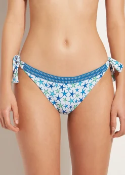 Women Calzedonia Bayahibe Navy Stars Bow Brazilian Bikini Bottoms