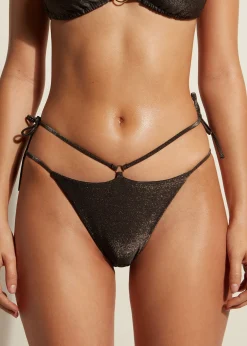 Women Calzedonia Brazilian Lame Side-Tie Bikini Bottoms Hollywood