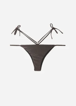 Women Calzedonia Brazilian Lame Side-Tie Bikini Bottoms Hollywood