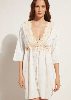 Women Calzedonia Broderie Anglaise Sequin Dress