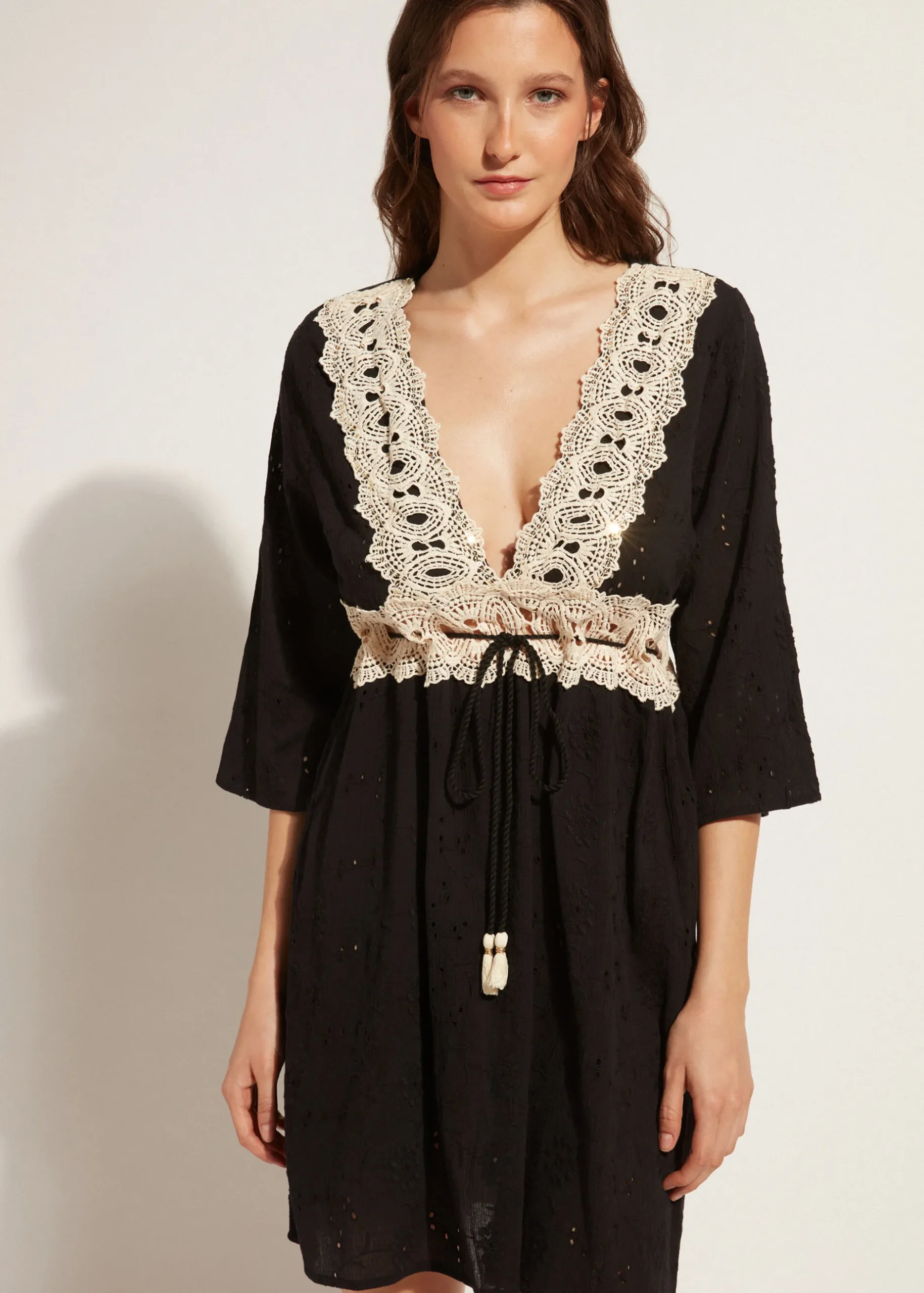 Women Calzedonia Broderie Anglaise Sequin Dress