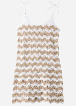Women Calzedonia Chevron Pattern Crochet Dress