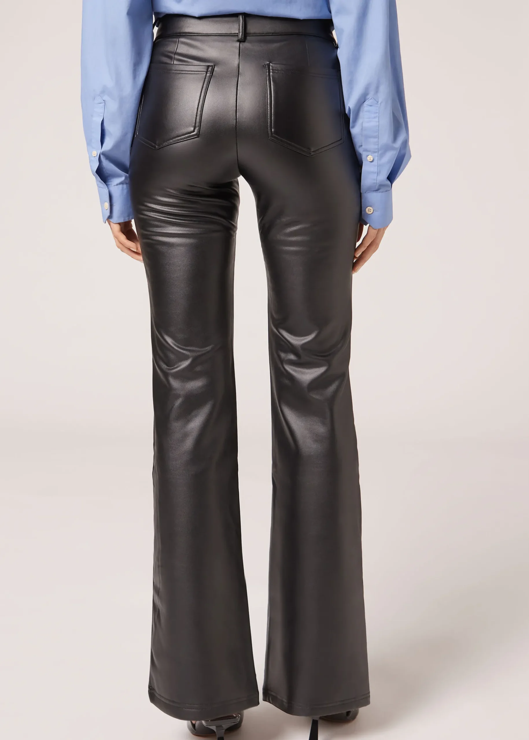 Women Calzedonia Coated Thermal Flare Leggings
