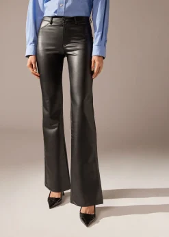 Women Calzedonia Coated Thermal Flare Leggings