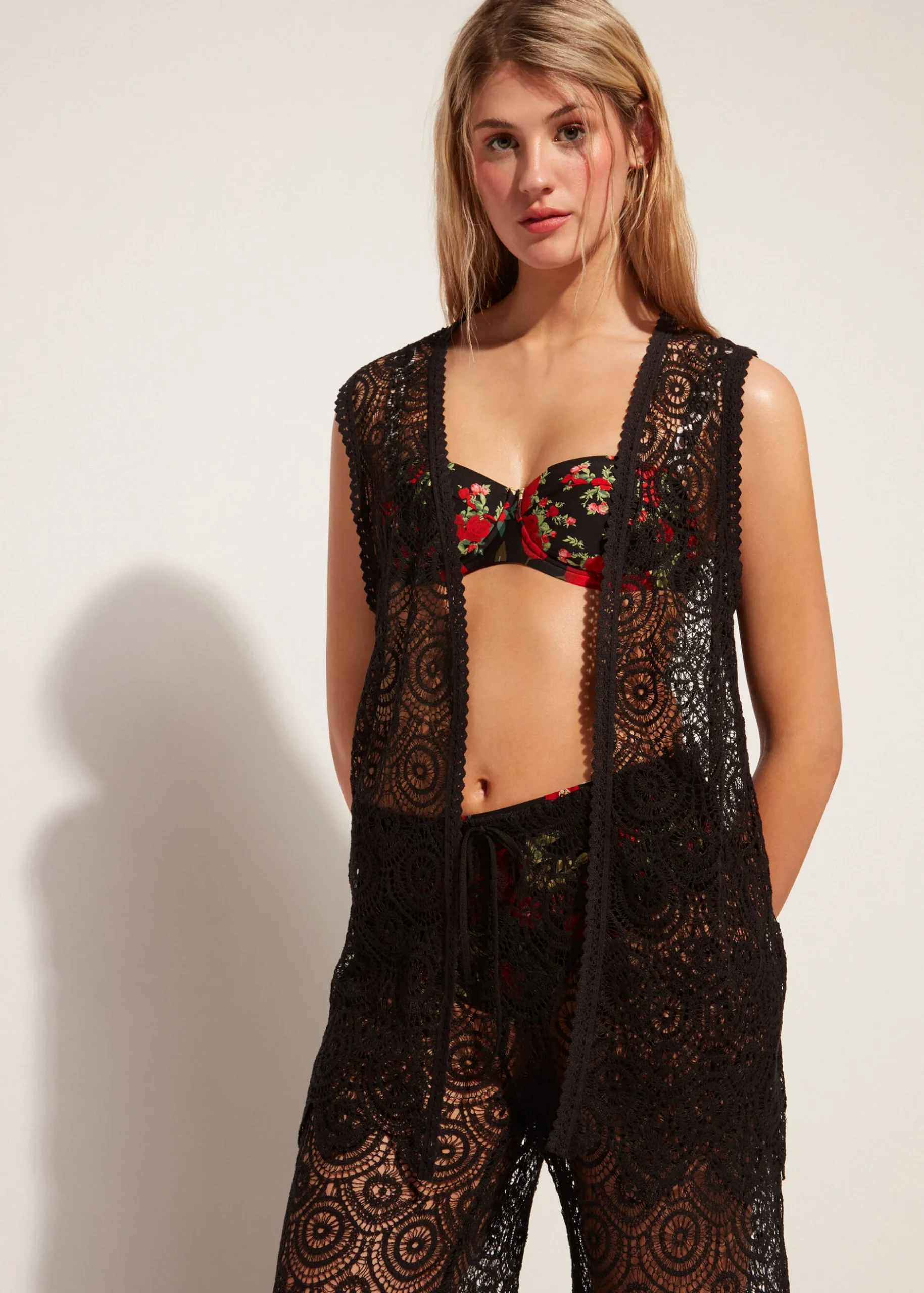 Women Calzedonia Crochet Gilet