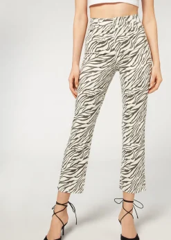 Women Calzedonia Cropped Flared High Waist Jeans