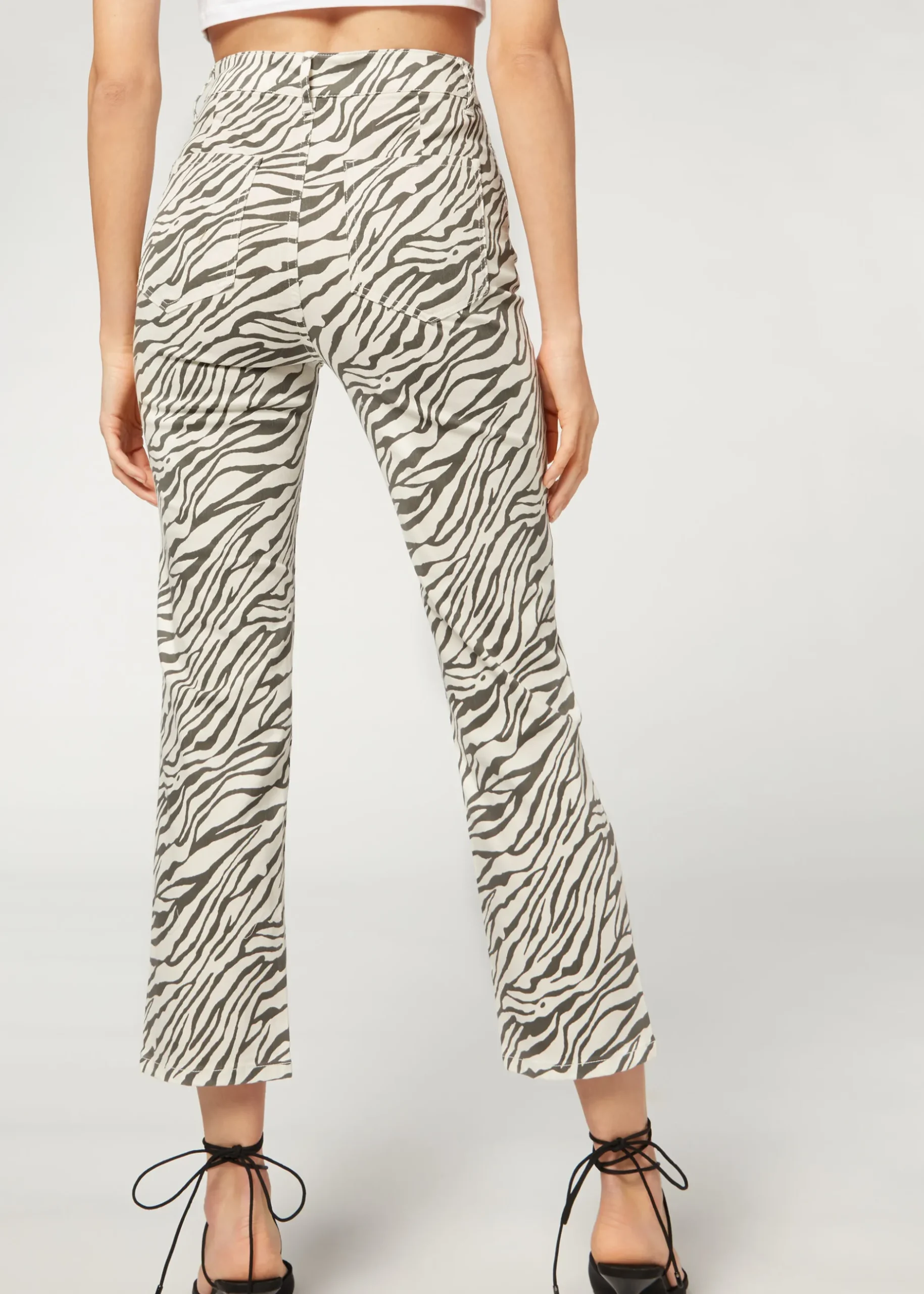 Women Calzedonia Cropped Flared High Waist Jeans