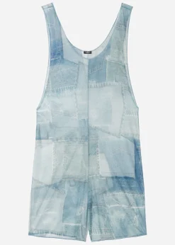 Women Calzedonia Denim Patchwork Short Jumpsuit