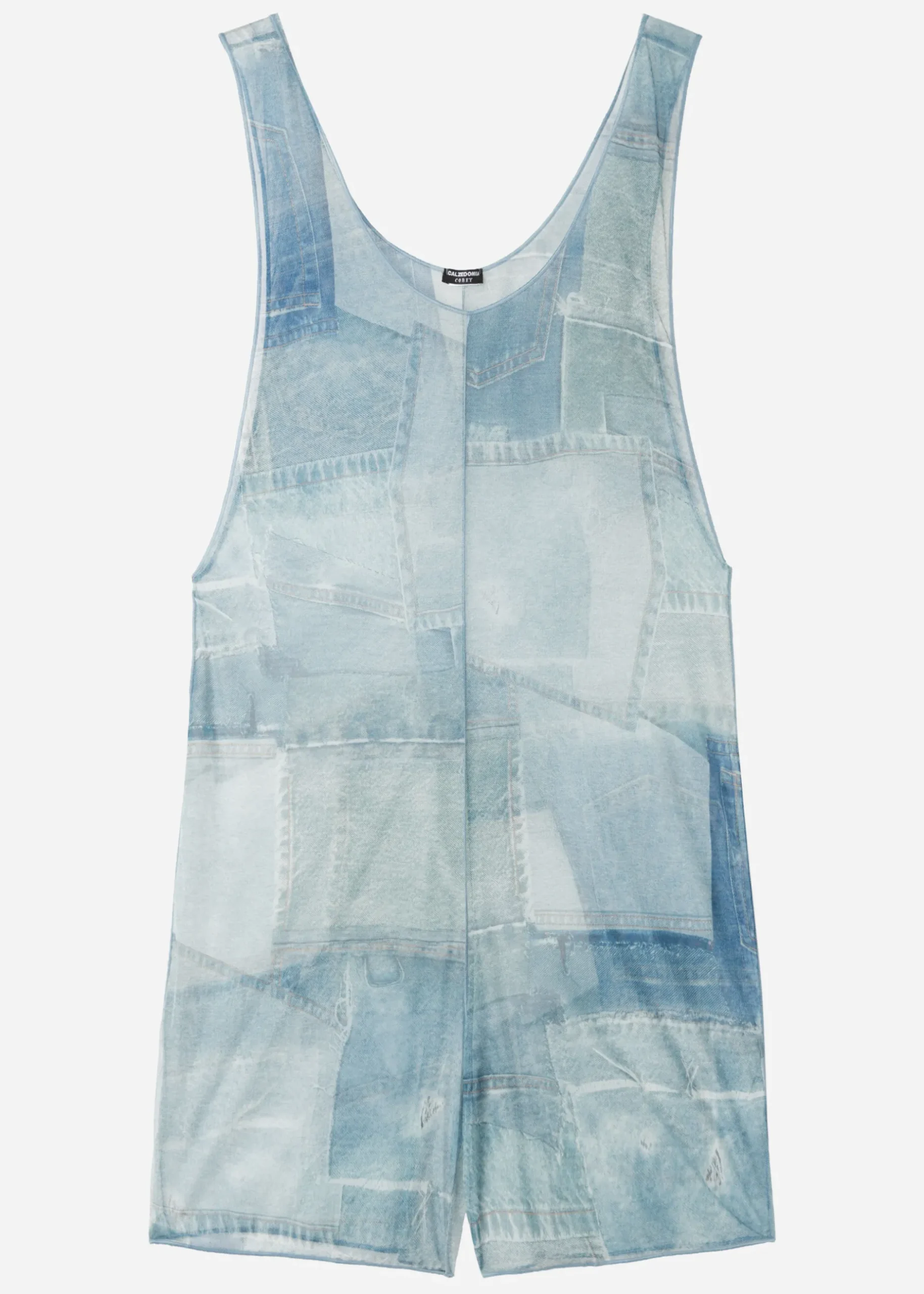 Women Calzedonia Denim Patchwork Short Jumpsuit