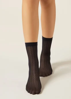 Women Calzedonia Diamond Pattern Eco Ankle Socks