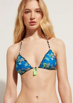 Women Calzedonia Double Face Padded Triangle Bikini Top Cancun