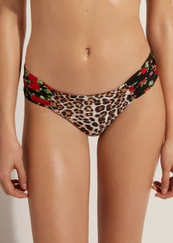 Women Calzedonia Double Face Ruched Brazilian Bikini Bottoms Nizza
