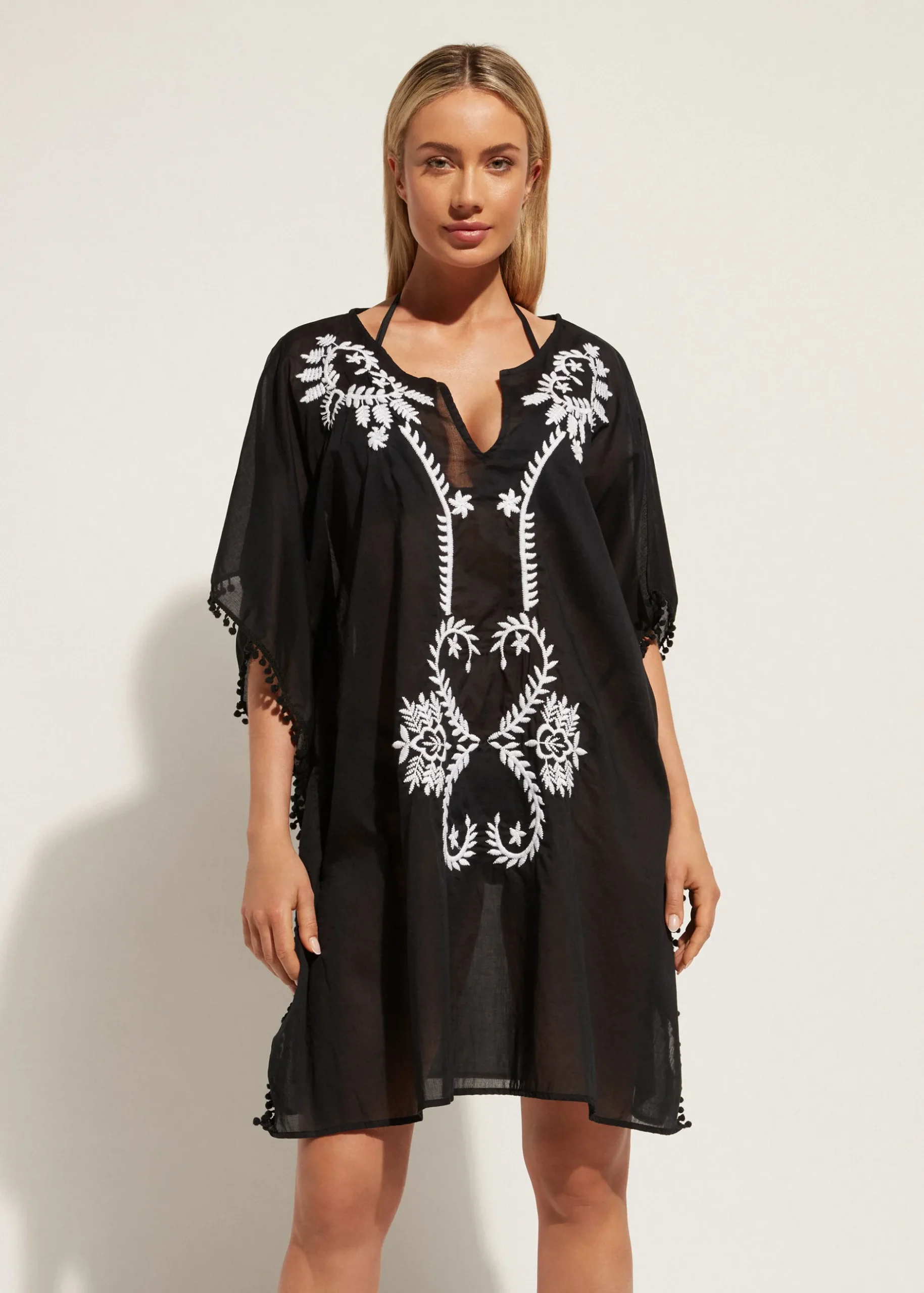 Women Calzedonia Embroidery And Passementerie Kimono Kaftan