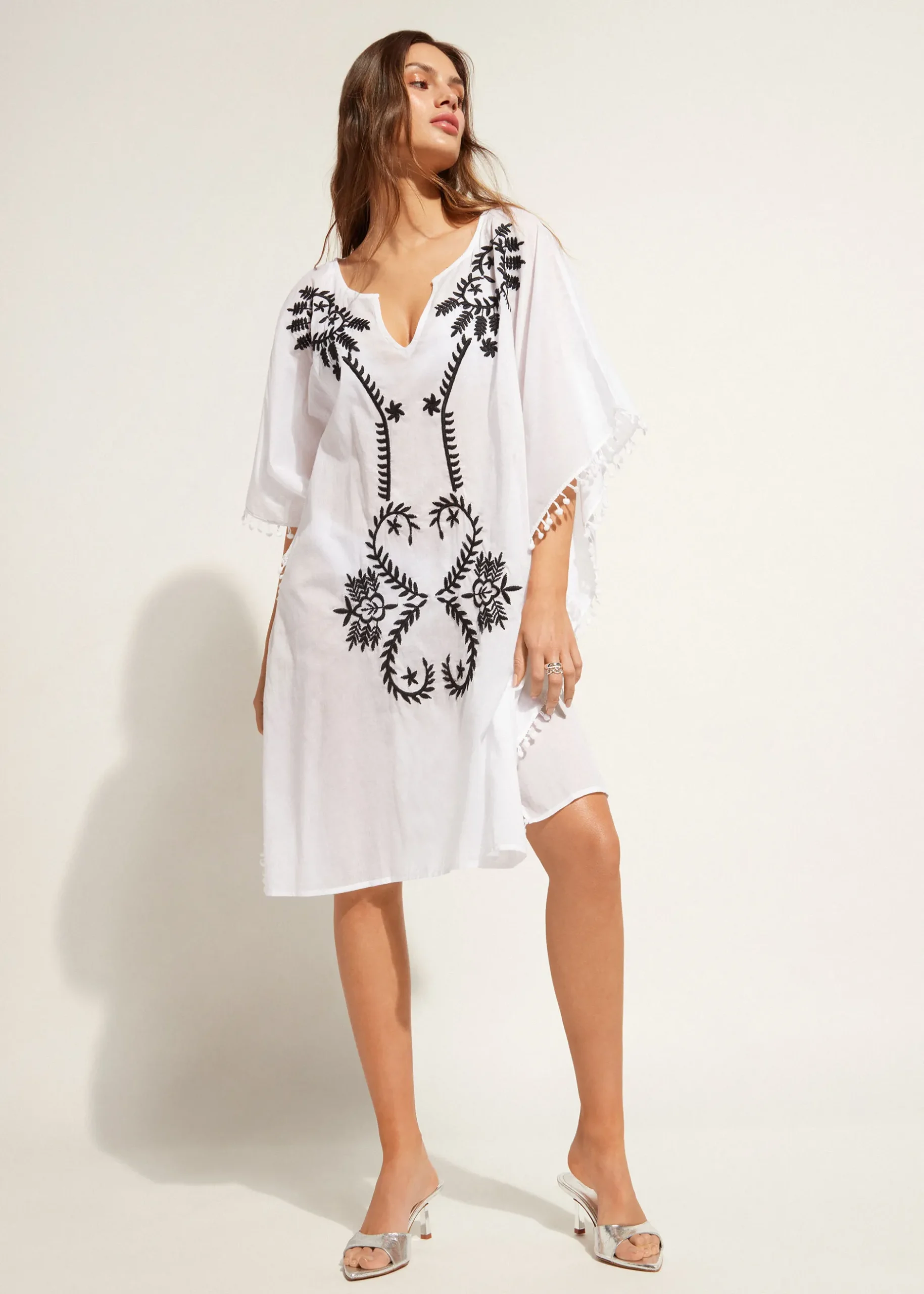 Women Calzedonia Embroidery And Passementerie Kimono Kaftan
