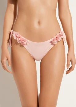 Women Calzedonia Floral Bow Brazilian Bikini Bottoms Honolulu