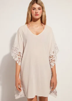 Women Calzedonia Floral Macrame Lace Kaftan