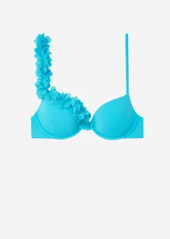 Women Calzedonia Floral Padded Push-Up Bikini Top Honolulu