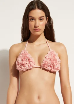 Women Calzedonia Floral Slide Triangle Bikini Top Honolulu