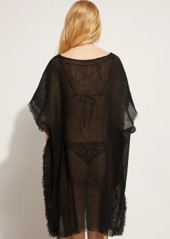 Women Calzedonia Fringed Linen Mesh Kaftan