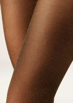 Women Calzedonia Glitter 20 Denier Sheer Tights