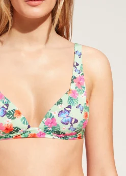 Women Calzedonia Graduated Padded Triangle Bikini Top Malibu