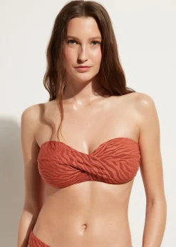 Women Calzedonia Istanbul Zebra Print Padded Bandeau Bikini Top