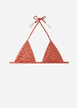 Women Calzedonia Istanbul Zebra Print Triangle Bikini Top With Removable Padding