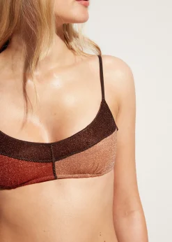 Women Calzedonia Lame Brassiere Bikini Top Lisbona