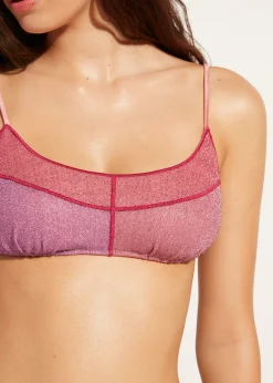 Women Calzedonia Lame Brassiere Bikini Top Lisbona