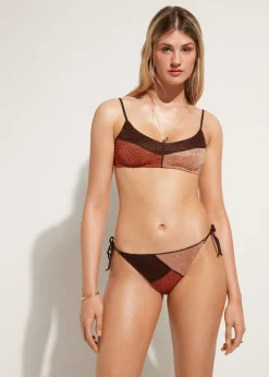 Women Calzedonia Lame Tie Bikini Bottoms Lisbona