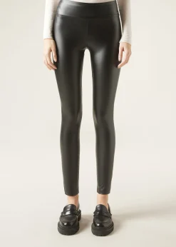 Women Calzedonia Leather Effect Leggings