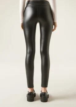 Women Calzedonia Leather Effect Leggings