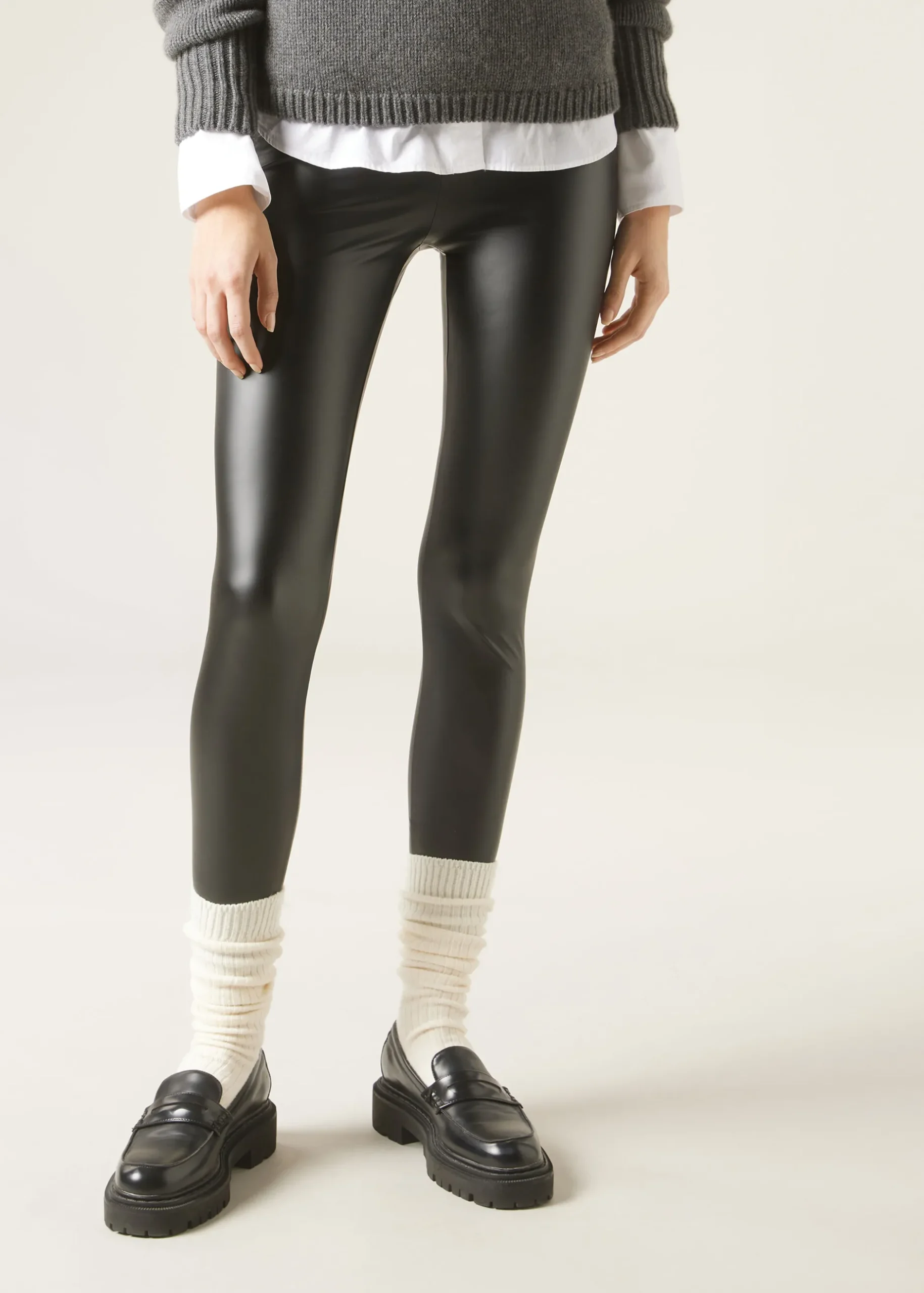 Women Calzedonia Leather Effect Leggings