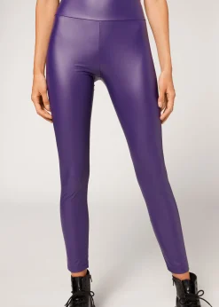 Women Calzedonia Leather Effect Leggings