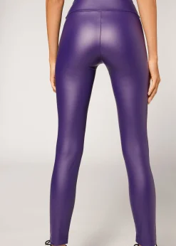 Women Calzedonia Leather Effect Leggings