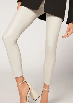 Women Calzedonia Leather Effect Leggings