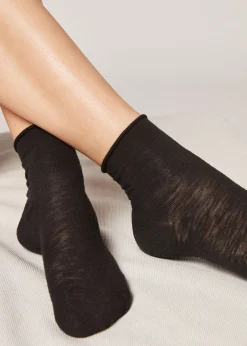 Women Calzedonia Linen And Viscose Short Socks