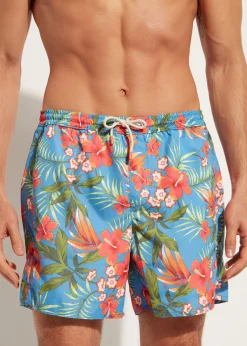 Men Calzedonia Men's Boxer Swim Shorts Formentera
