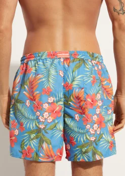 Men Calzedonia Men's Boxer Swim Shorts Formentera