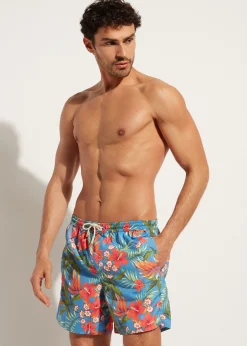 Men Calzedonia Men's Boxer Swim Shorts Formentera